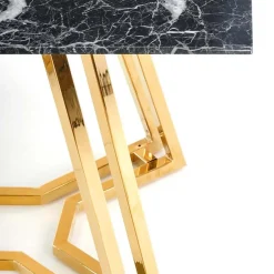 Garnero Arredamenti Tavolo da pranzo moderno 160x90cm marmo nero oro Stella Best