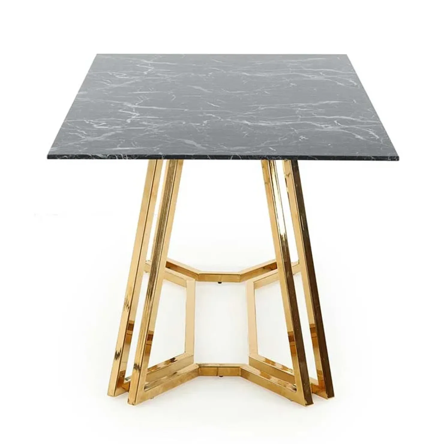 Garnero Arredamenti Tavolo da pranzo moderno 160x90cm marmo nero oro Stella Best