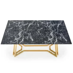 Garnero Arredamenti Tavolo da pranzo moderno 160x90cm marmo nero oro Stella Best