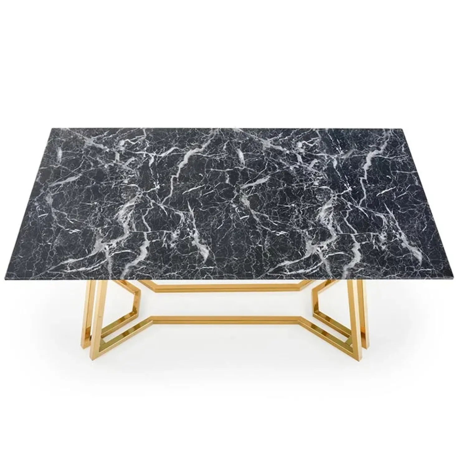 Garnero Arredamenti Tavolo da pranzo moderno 160x90cm marmo nero oro Stella Best