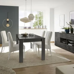 Garnero Arredamenti Tavolo da pranzo rettangolare 180x90cm grigio serigrafato Paradise Antracite Online