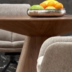 Garnero Arredamenti Tavolo da pranzo rotondo 136x78cm noce scuro Thor Clearance