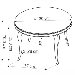 Garnero Arredamenti Tavolo da pranzo rotondo 120cm effetto marmo bianco cromato argento Selim Marmo bianco - Argento Hot