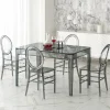 Garnero Arredamenti Tavolo da pranzo trasparente moderno 120x80cm fumé Naked Outlet
