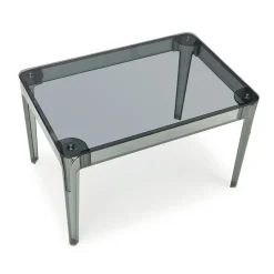 Garnero Arredamenti Tavolo da pranzo trasparente moderno 120x80cm fumé Naked Outlet