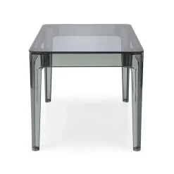 Garnero Arredamenti Tavolo da pranzo trasparente moderno 120x80cm fumé Naked Outlet