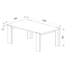 Garnero Arredamenti Tavolo da pranzo 150x76cm bianco lucido Loira