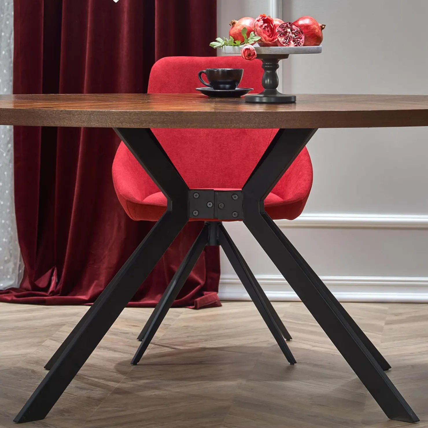 Garnero Arredamenti Tavolo da pranzo 170x90cm design moderno noce nero Emilio