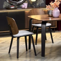 Garnero Arredamenti Tavolo da pranzo 169x90cm moderno rovere noce nero Basilia Discount