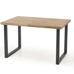 Garnero Arredamenti Tavolo da pranzo 140x85cm rovere massello acciaio nero Preston