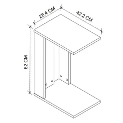 Garnero Arredamenti Tavolo da salotto con ruote 42x62cm antracite rovere Devon Outlet