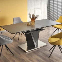 Garnero Arredamenti Tavolo in vetro allungabile moderno 160/200cm grigio scuro Curtis Sale