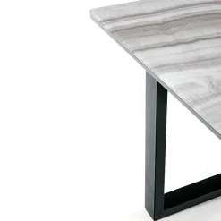 Garnero Arredamenti Tavolo in vetro 160/200cm allungabile marmo bianco grigio Jeff Clearance