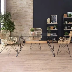 Garnero Arredamenti Tavolo in vetro 160x80cm acciaio nero Acer Gihome® Discount