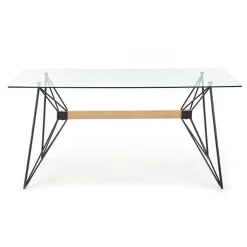 Garnero Arredamenti Tavolo in vetro 160x80cm acciaio nero Acer Gihome® Discount