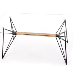 Garnero Arredamenti Tavolo in vetro 160x80cm acciaio nero Acer Gihome® Discount