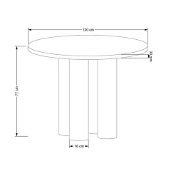 Garnero Arredamenti Tavolo moderno rotondo 120/77cm rovere Canberra Sale