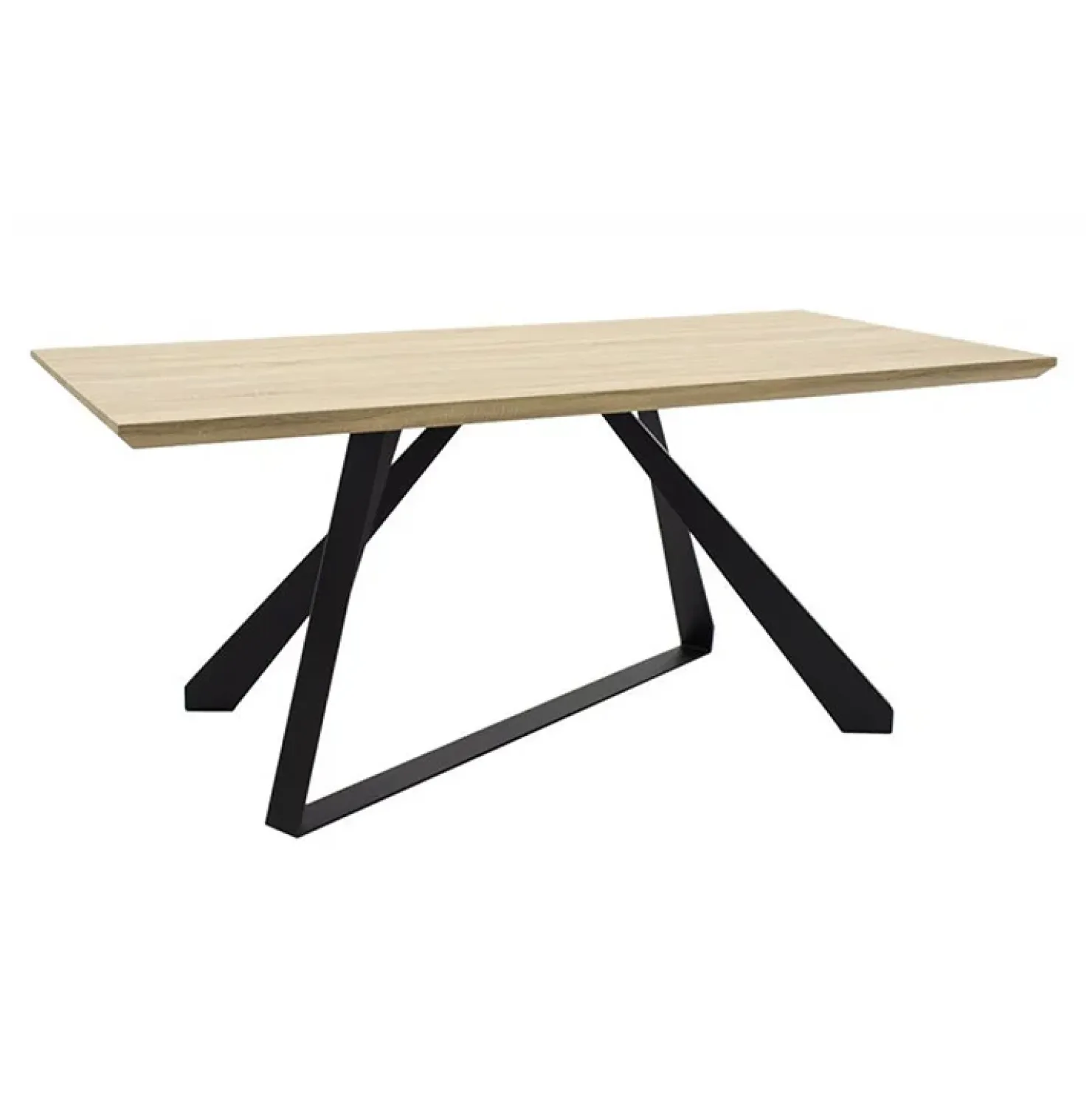 Garnero Arredamenti Tavolo rettangolare soggiorno industrial 180x90cm rovere nero Pelago Outlet