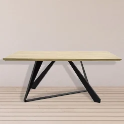 Garnero Arredamenti Tavolo rettangolare soggiorno industrial 180x90cm rovere nero Pelago Outlet