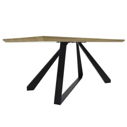 Garnero Arredamenti Tavolo rettangolare soggiorno industrial 180x90cm rovere nero Pelago Outlet