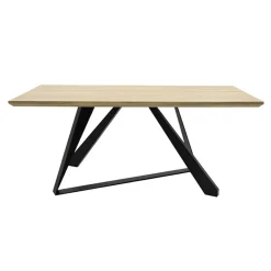 Garnero Arredamenti Tavolo rettangolare soggiorno industrial 180x90cm rovere nero Pelago Outlet