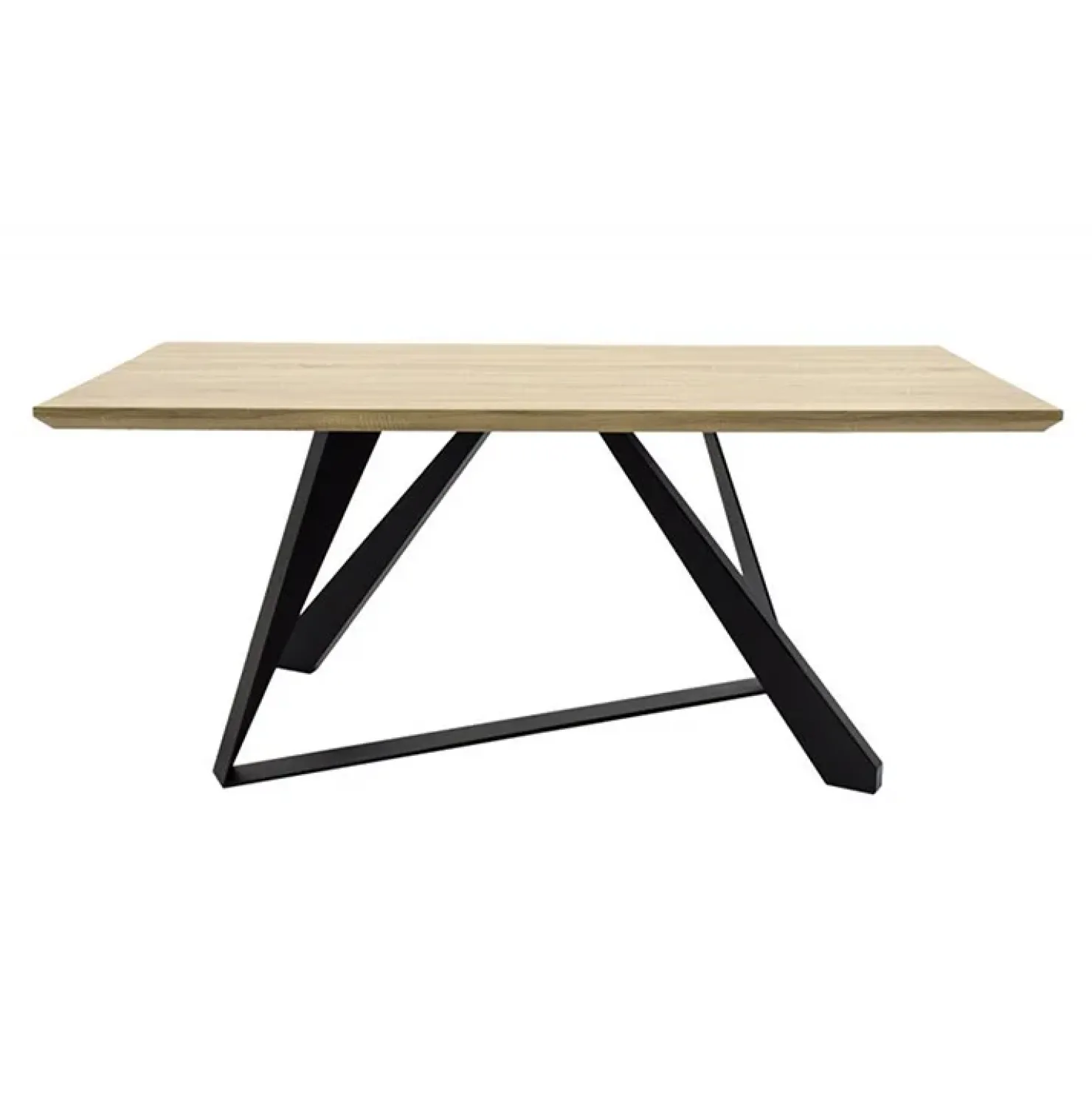 Garnero Arredamenti Tavolo rettangolare soggiorno industrial 180x90cm rovere nero Pelago Outlet