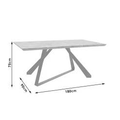 Garnero Arredamenti Tavolo rettangolare soggiorno industrial 180x90cm rovere nero Pelago Outlet