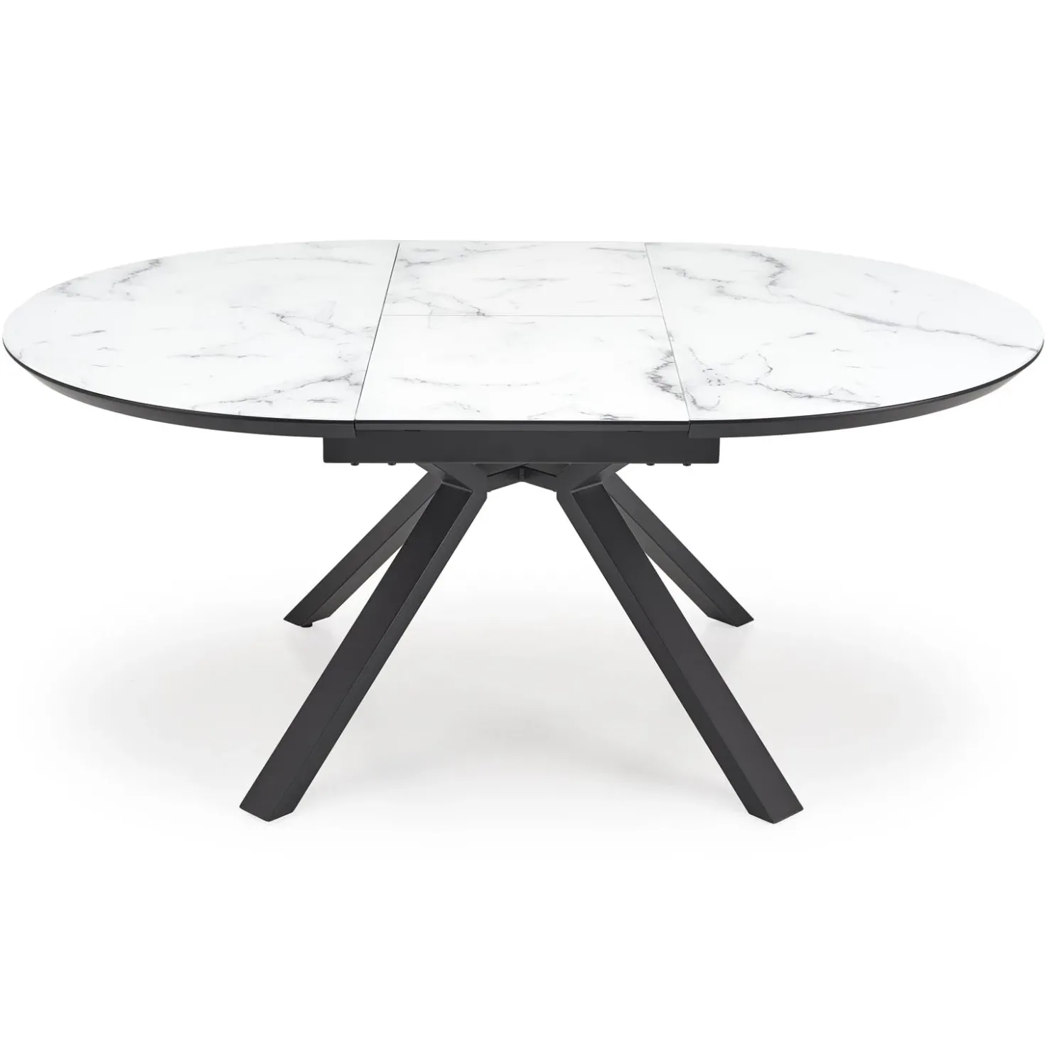 Garnero Arredamenti Tavolo rotondo allungabile 130/180cm vetro effetto marmo bianco nero Galact Discount