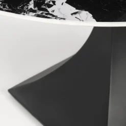 Garnero Arredamenti Tavolo rotondo 120cm moderno effetto marmo nero Anul Discount