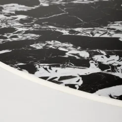 Garnero Arredamenti Tavolo rotondo 120cm moderno effetto marmo nero Anul Discount