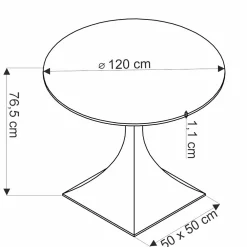 Garnero Arredamenti Tavolo rotondo 120cm moderno effetto marmo nero Anul Discount