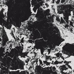 Garnero Arredamenti Tavolo rotondo 120cm moderno effetto marmo nero Anul Discount