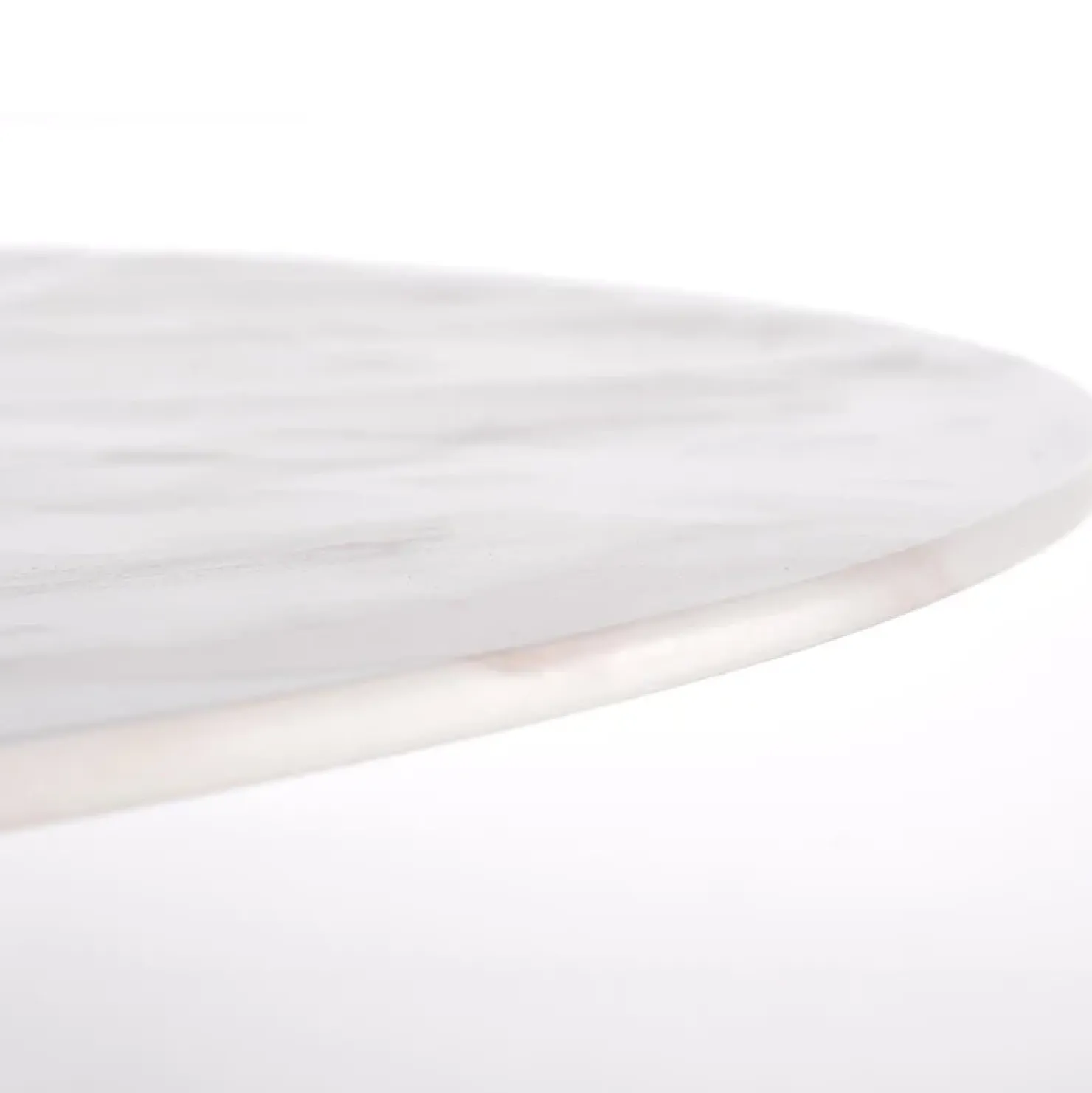 Garnero Arredamenti Tavolo rotondo da sala 90x75cm marmo bianco effetto oro Rosselli Discount