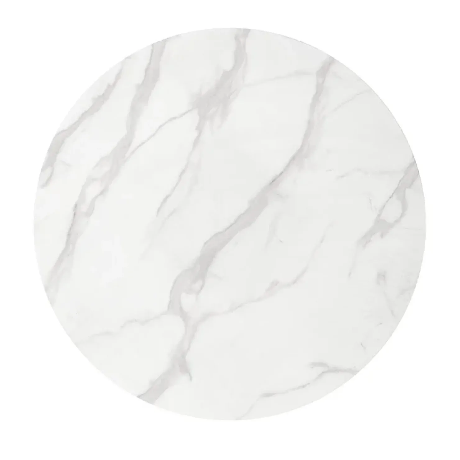 Garnero Arredamenti Tavolo rotondo da sala 90x75cm marmo bianco effetto oro Rosselli Discount