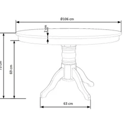 Garnero Arredamenti Tavolo rotondo moderno industrial 106x106cm bianco Zeff Clearance