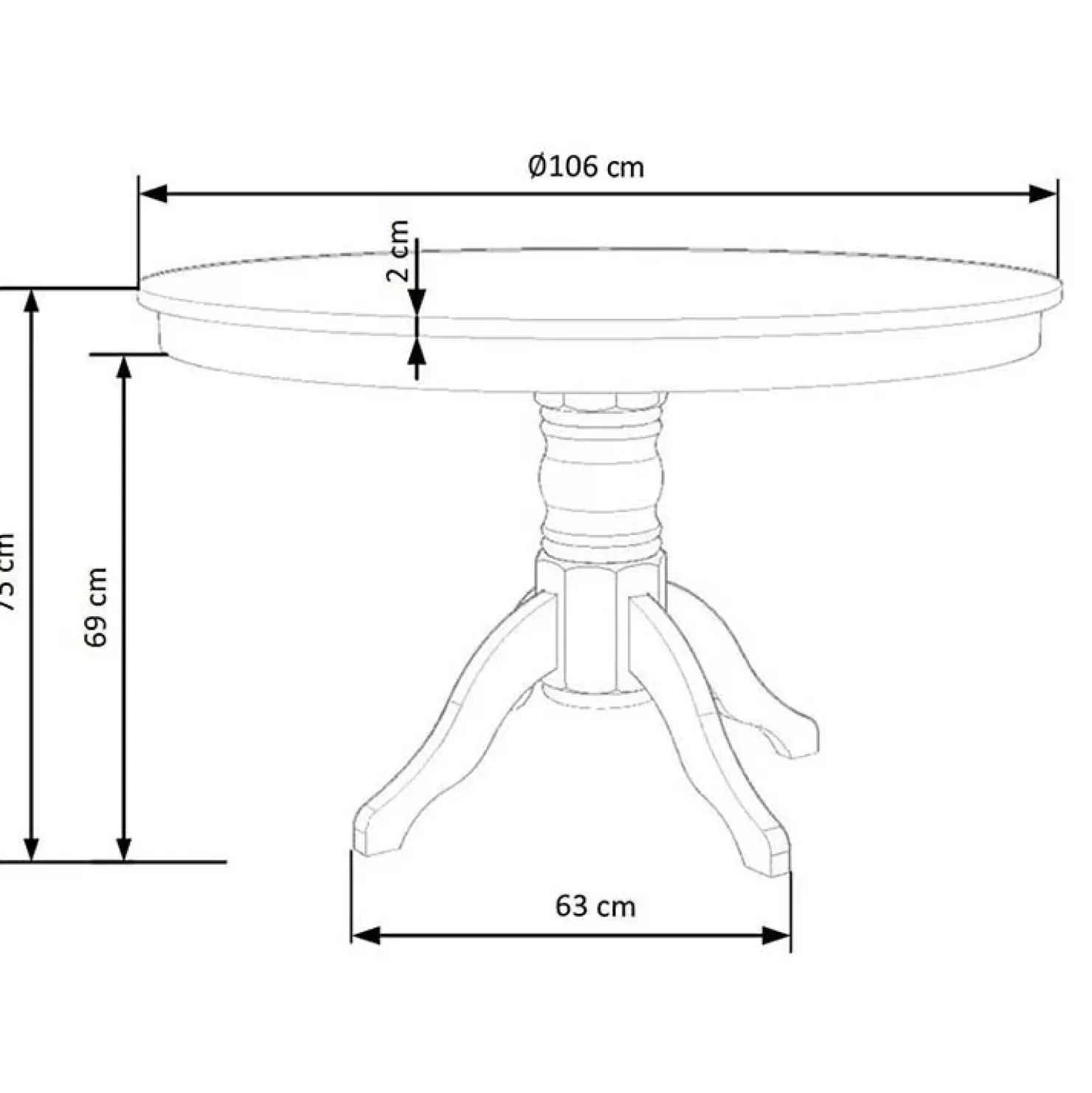 Garnero Arredamenti Tavolo rotondo moderno industrial 106x106cm bianco Zeff Clearance