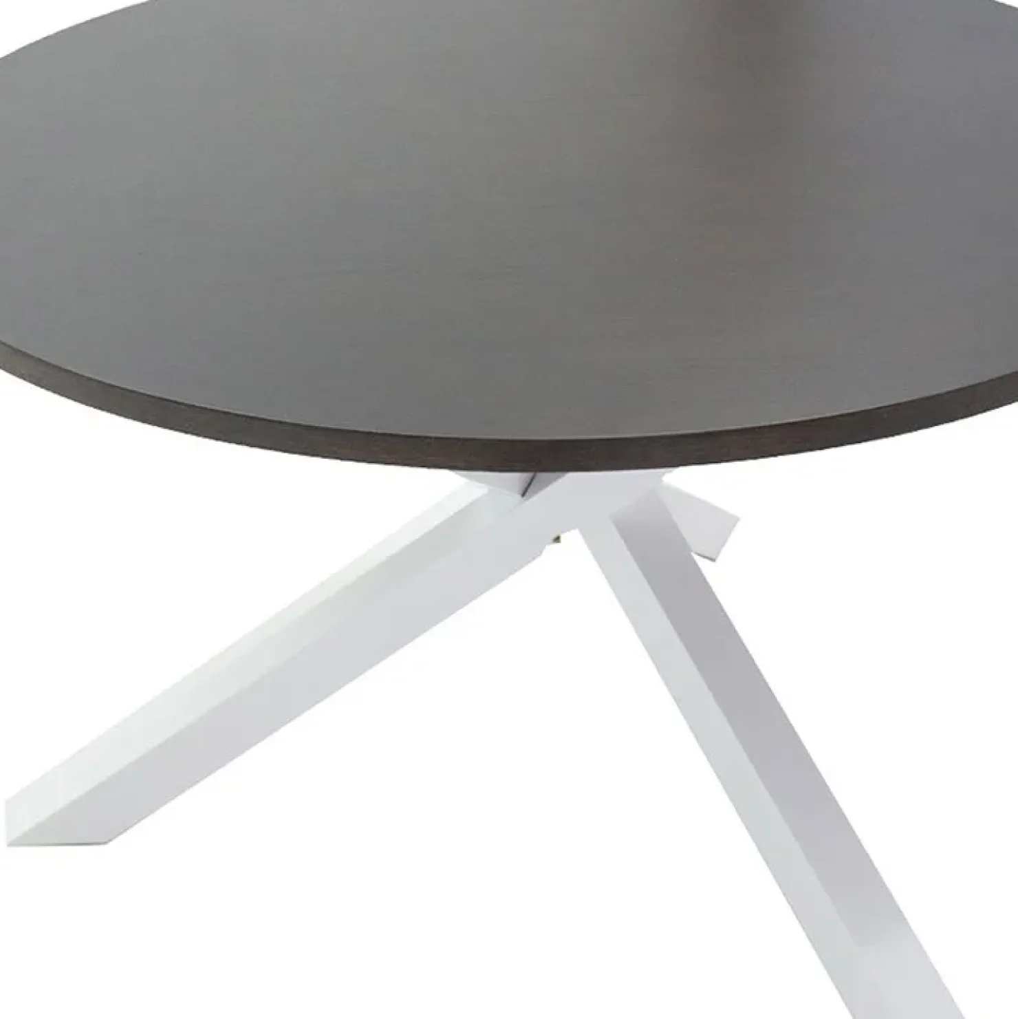 Garnero Arredamenti Tavolo rotondo moderno 120x76cm bianco noce Merlino Best