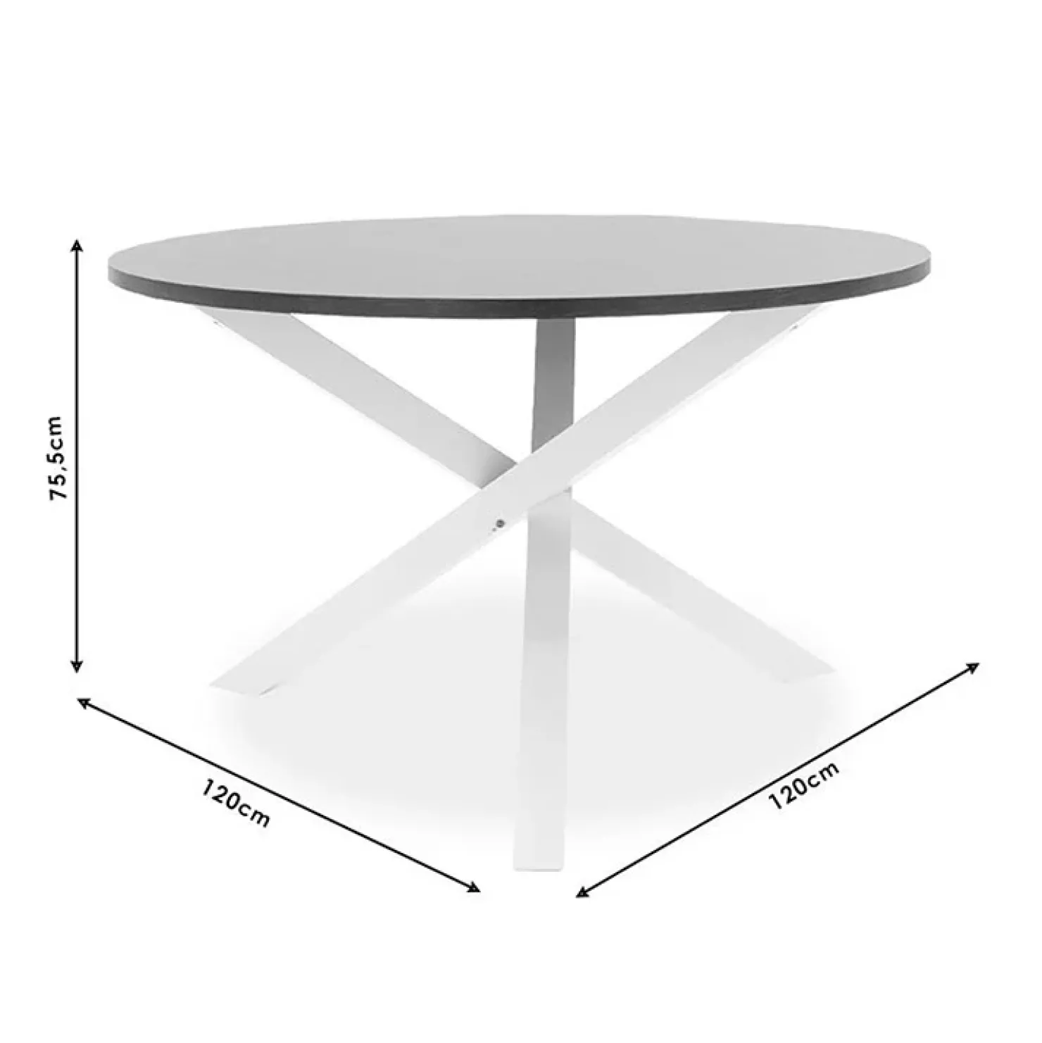 Garnero Arredamenti Tavolo rotondo moderno 120x76cm bianco noce Merlino Best