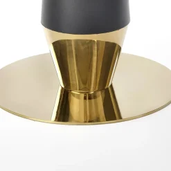 Garnero Arredamenti Tavolo rotondo moderno 59x74cm marmo nero oro Lugana New