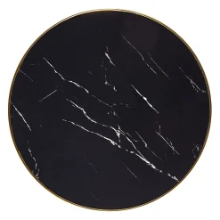 Garnero Arredamenti Tavolo rotondo moderno 59x74cm marmo nero oro Lugana New