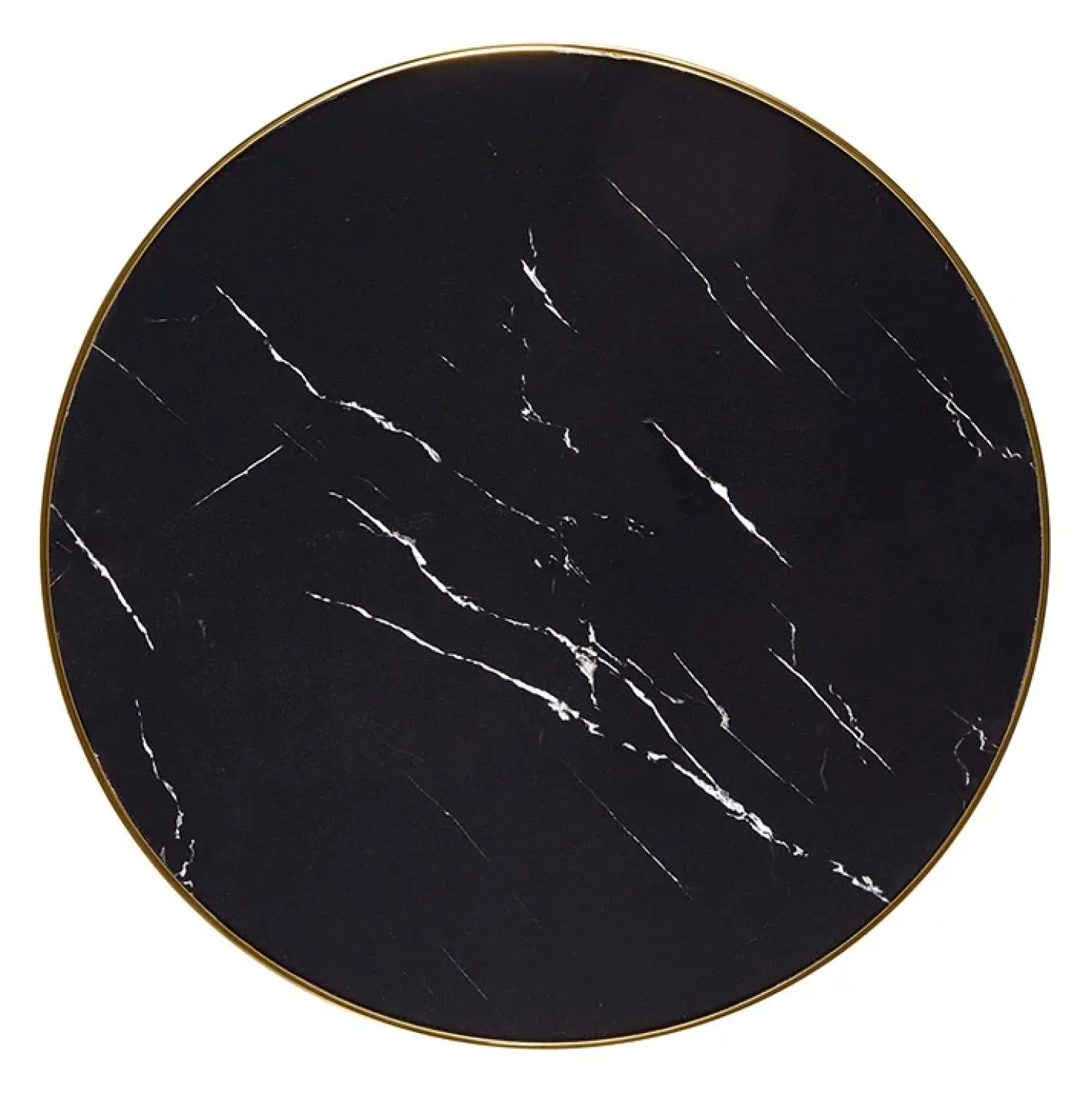Garnero Arredamenti Tavolo rotondo moderno 59x74cm marmo nero oro Lugana New