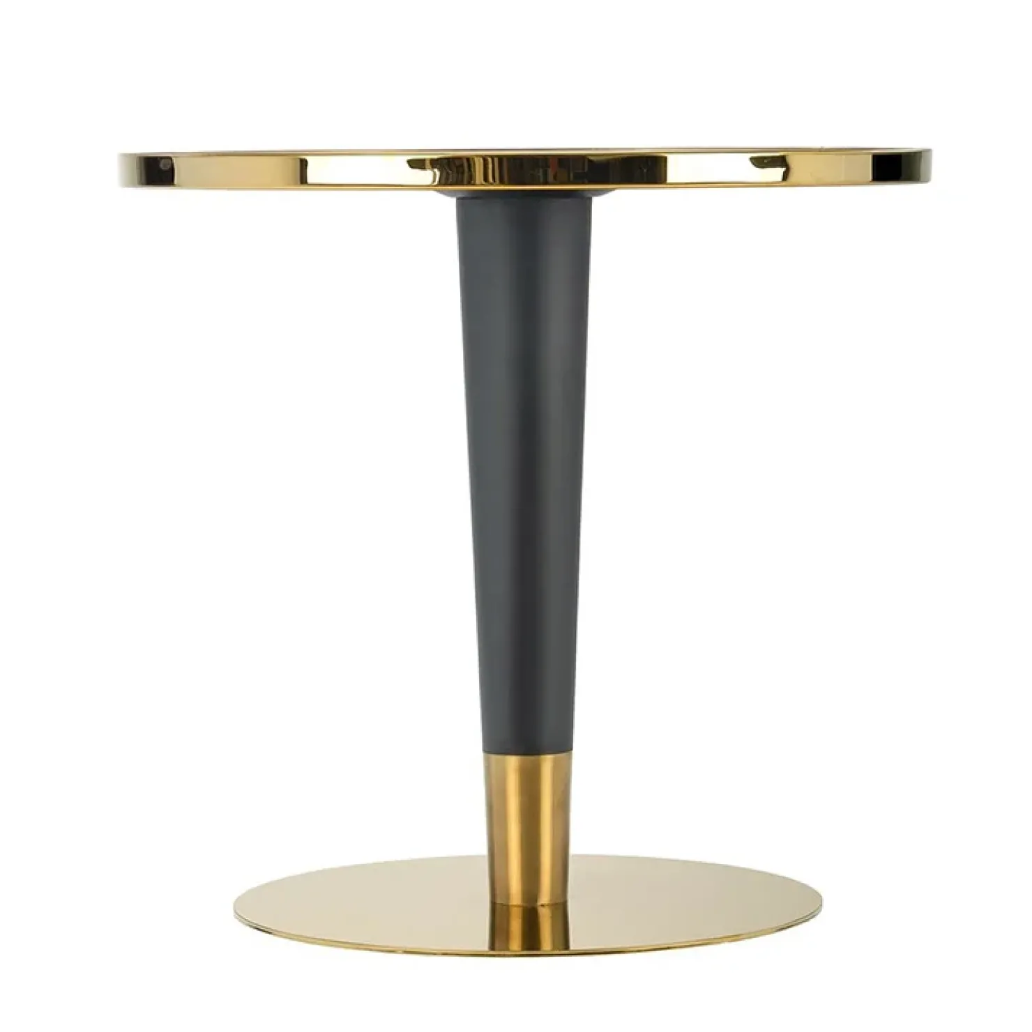 Garnero Arredamenti Tavolo rotondo moderno 79x74cm marmo bianco nero oro Barbera Discount