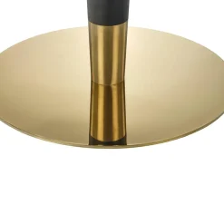 Garnero Arredamenti Tavolo rotondo moderno 79x74cm marmo bianco nero oro Barbera Discount