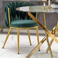 Garnero Arredamenti Tavolo rotondo moderno 100x73cm marmo nero oro Onorato Marmo Nero - Oro Hot