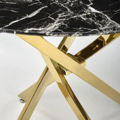 Garnero Arredamenti Tavolo rotondo moderno 100x73cm marmo nero oro Onorato Marmo Nero - Oro Hot