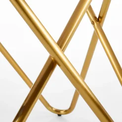 Garnero Arredamenti Tavolo rotondo 120x120cm moderno effetto marmo grigio acciaio oro Arak Sale