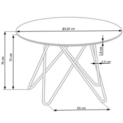 Garnero Arredamenti Tavolo rotondo 120x120cm moderno effetto marmo grigio acciaio oro Arak Sale