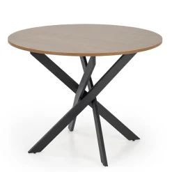 Garnero Arredamenti Tavolo rotondo 100x100cm moderno noce nero Dormelada Noce - Nero Outlet