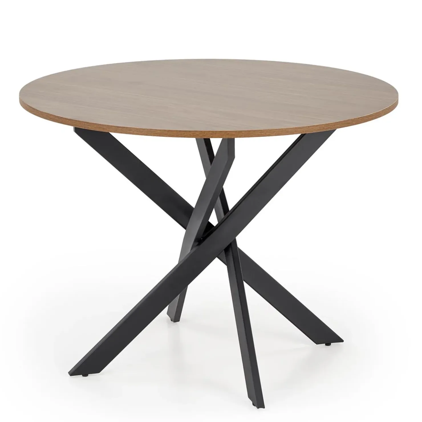 Garnero Arredamenti Tavolo rotondo 100x100cm moderno noce nero Dormelada Noce - Nero Outlet