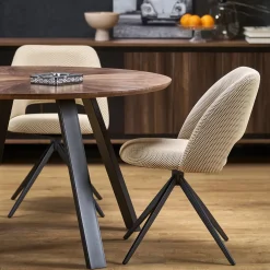 Garnero Arredamenti Tavolo rotondo 120x120cm moderno rovere noce nero Camomilla Hot